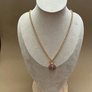 Gold Ladybug Necklace: Whimsical Layered Insect Pendant